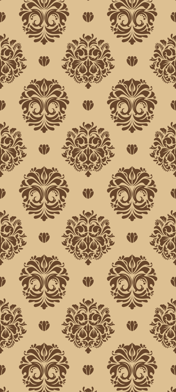 Vintage vinyl rug in beige damask design - TenStickers