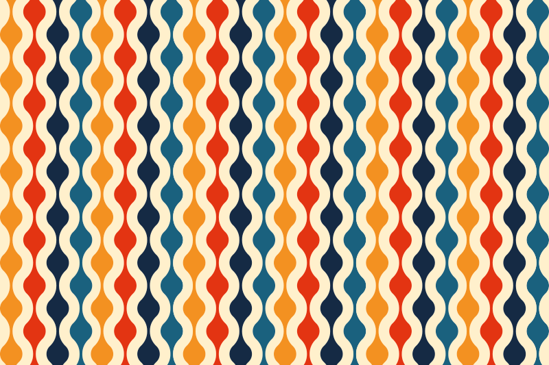 Vintage vinyl rug 70s wave design - TenStickers