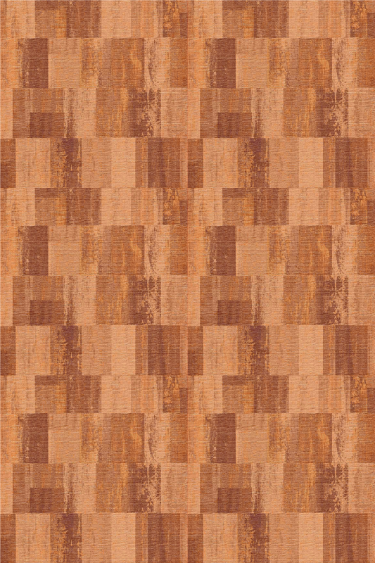 Texture vinyl rug in terracotta squares pattern - TenStickers