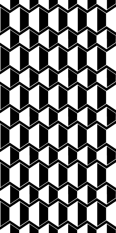 Texture vinyl rug in cosmopolitan black and white hexagons - TenStickers
