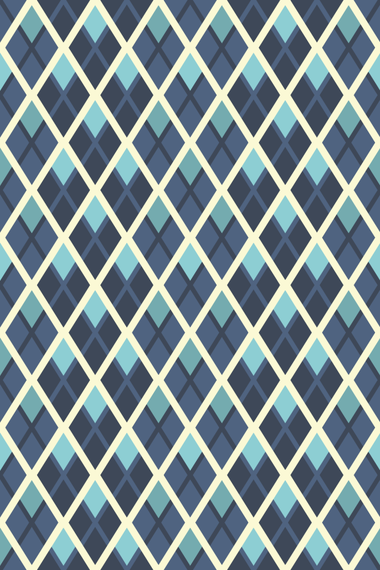 Texture vinyl rug with abstract colorful diamond design - TenStickers