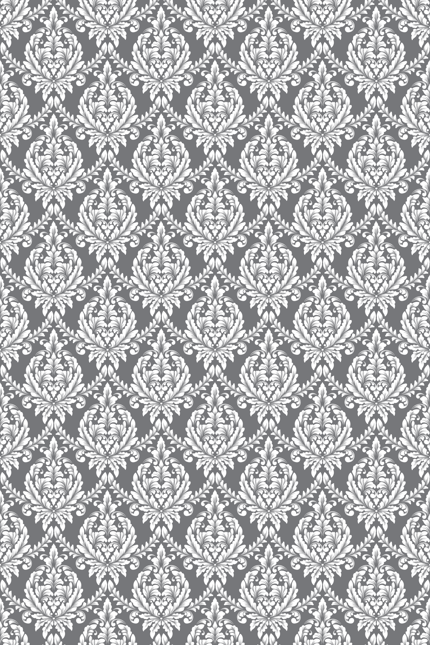 Texture vinyl rug in grey damask pattern - TenStickers
