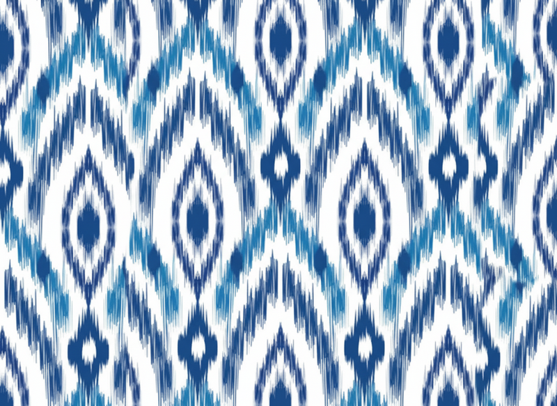 Texture vinyl rug in blue ikat design - TenStickers