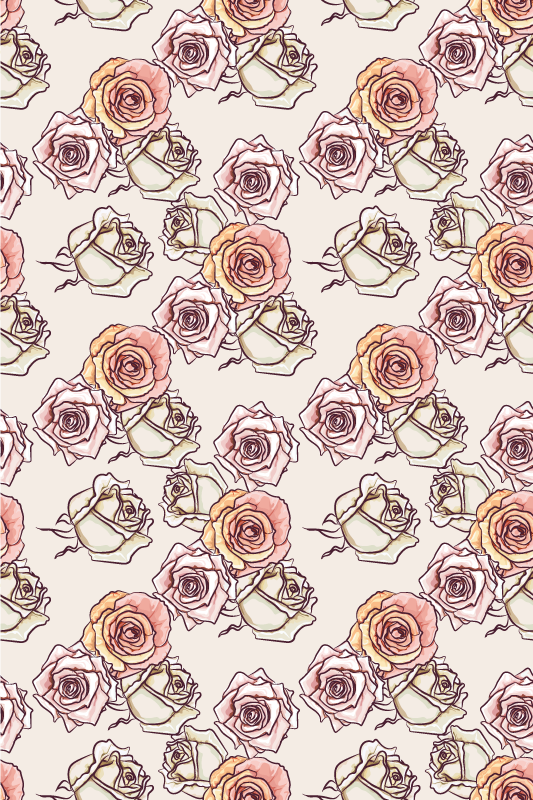 Vintage vinyl rug with english style roses pattern - TenStickers