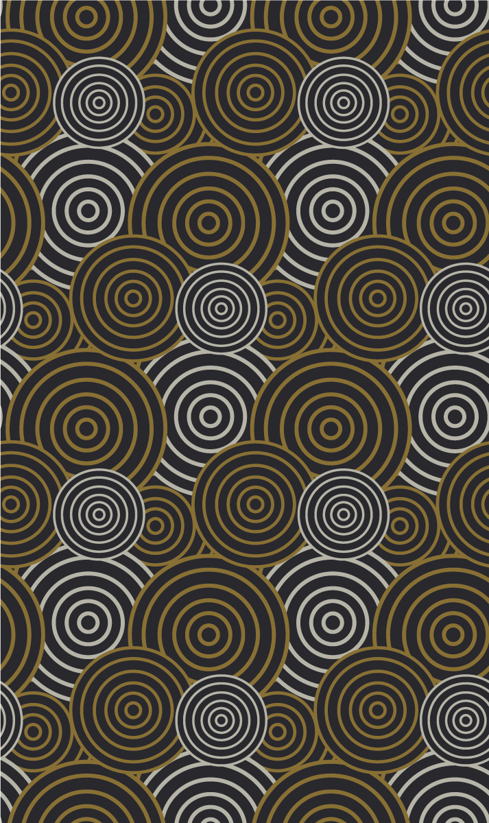 Vintage vinyl rug with circular line patterns - TenStickers