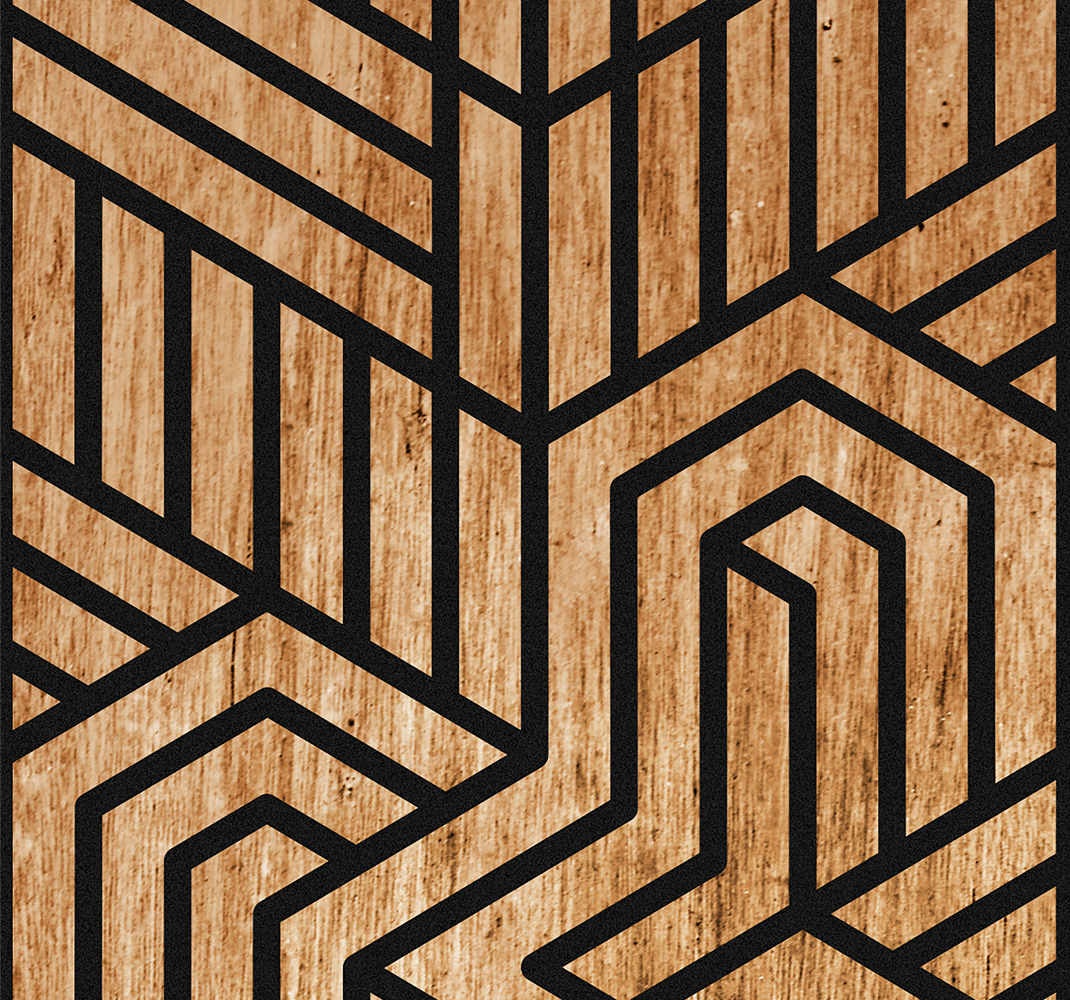 Texture vinyl rug in wooden geometric design - TenStickers