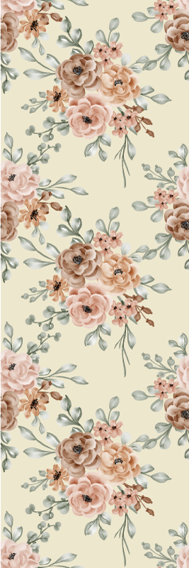 Vintage vinyl rug romantic large rose painting - TenStickers