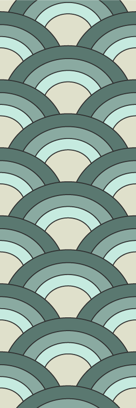 Vintage vinyl rug in blue shaded scales pattern - TenStickers