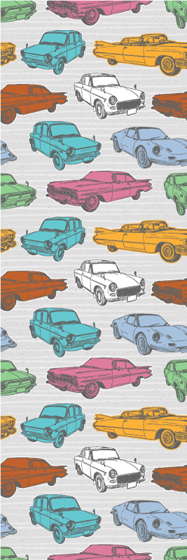 Vintage vinyl rug colorful classic automobiles - TenStickers