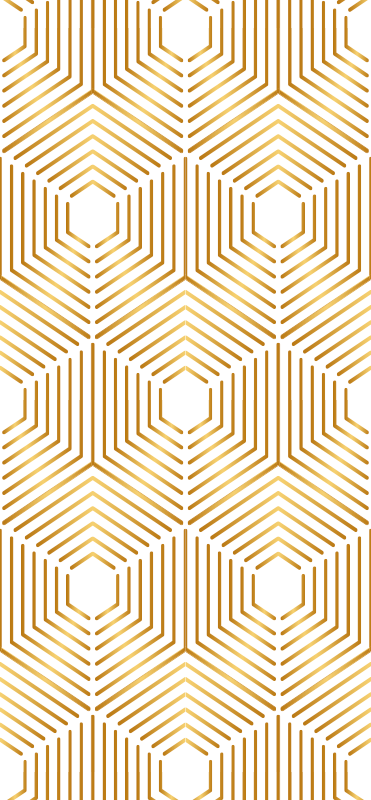 Vintage vinyl rug in gold squares art style - TenStickers