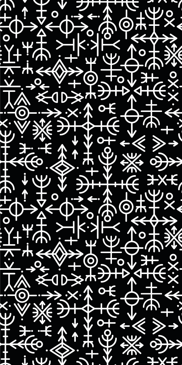Vintage vinyl rug with viking symbols set - TenStickers