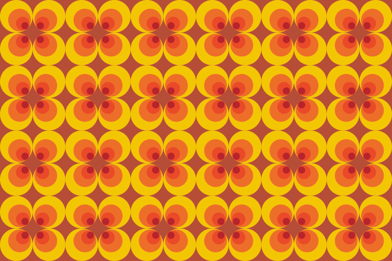 Vintage vinyl rug with 70s retro circles design - TenStickers