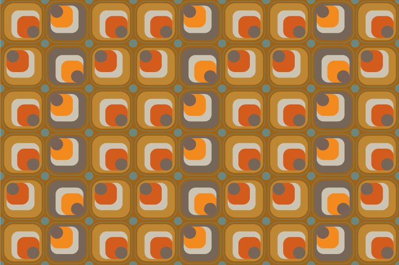 Vintage vinyl rug 70's retro squares design - TenStickers