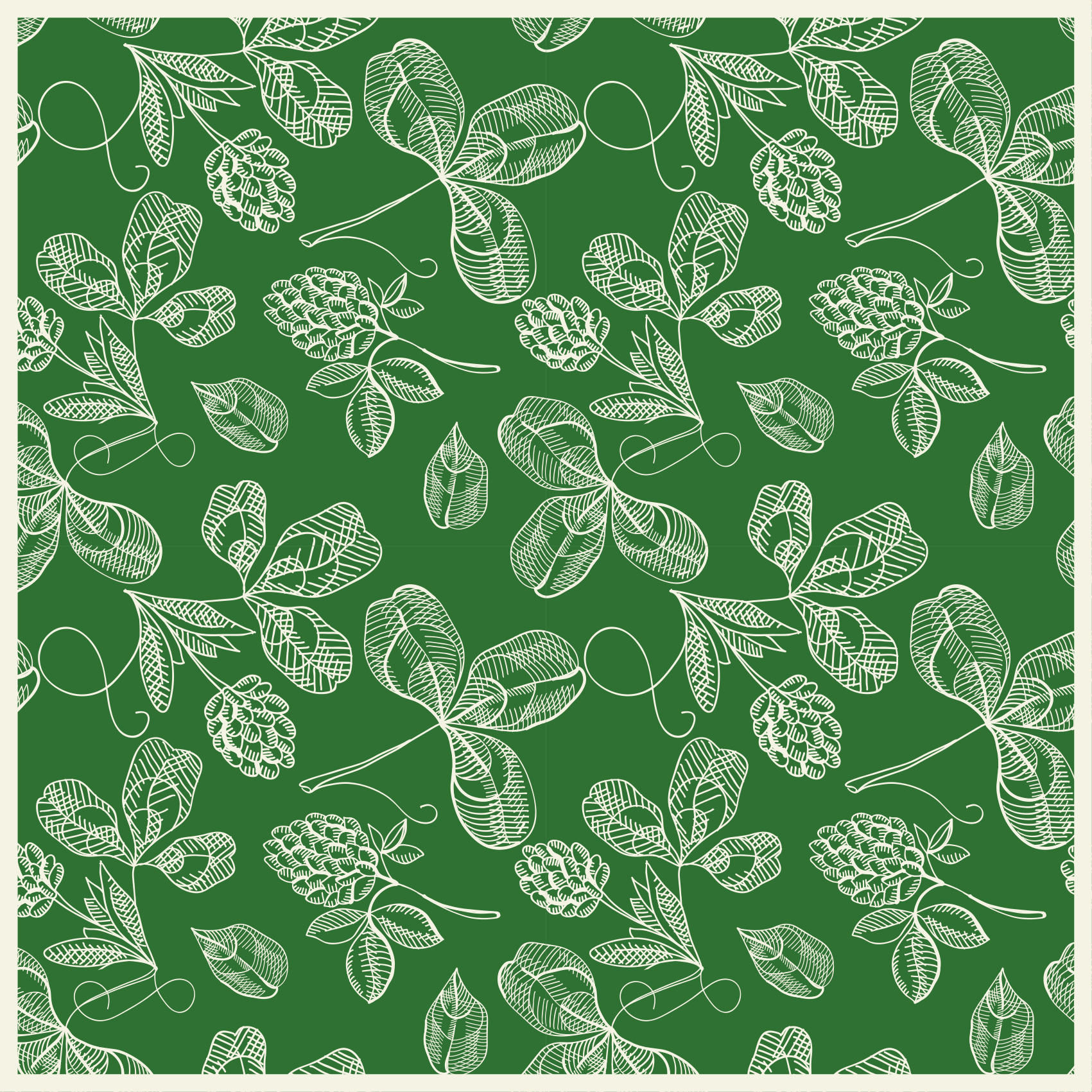Vintage vinyl rug with green magnolia twig design - TenStickers