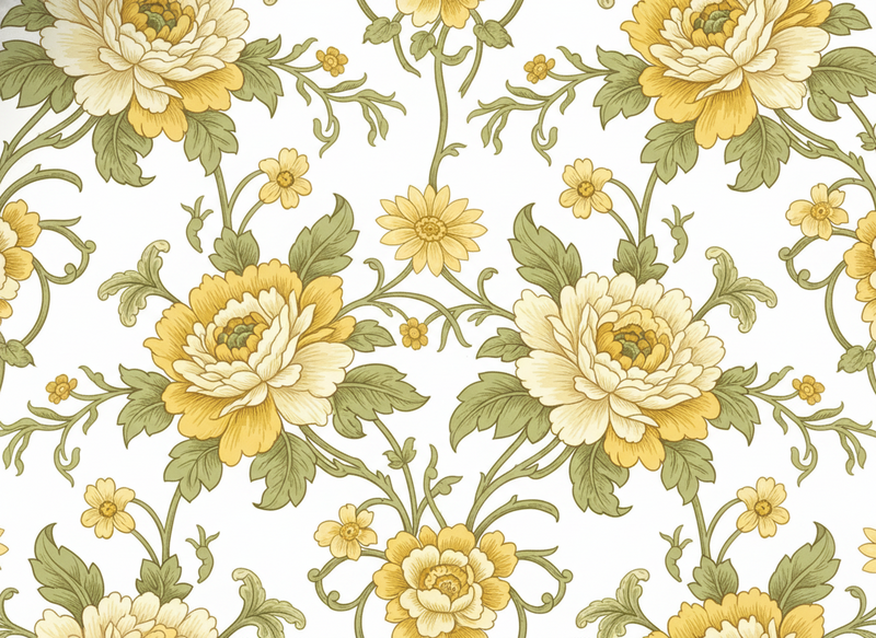 Vintage vinyl rug with yellow floral design - TenStickers
