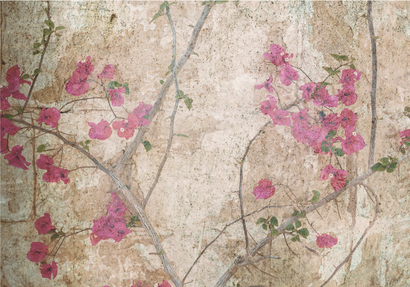 Vintage vinyl rug in vintage style ivy - TenStickers