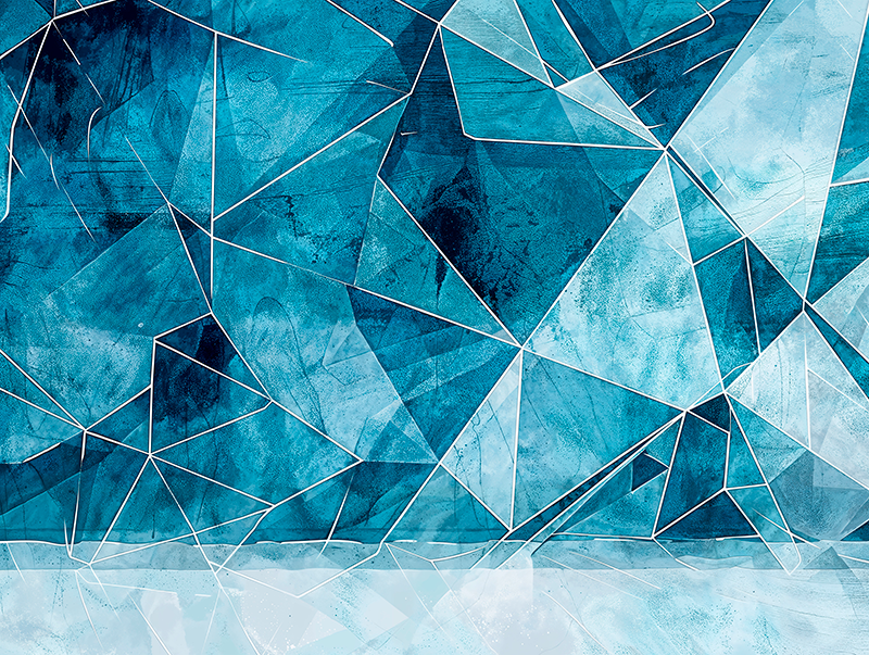 Fractured azure texture vinyl rug - TenStickers