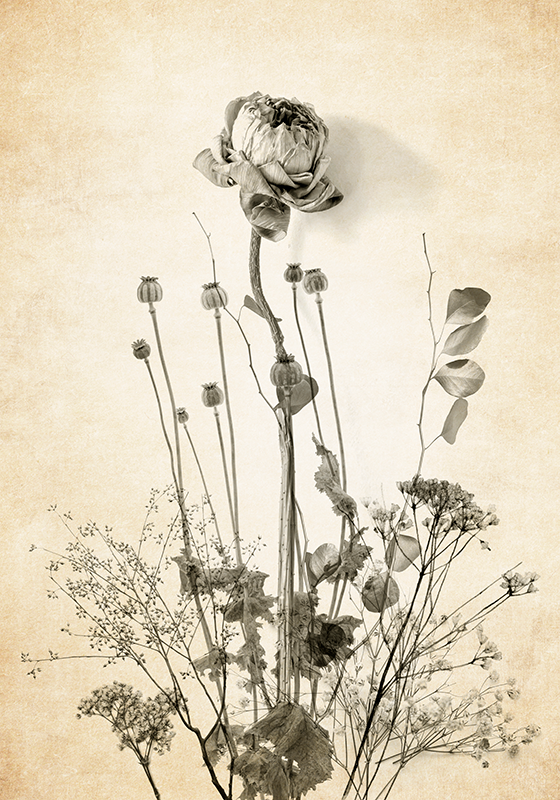 Vinyl rug flowers bouquet on beige background - TenStickers