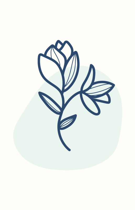 Vinyl rug flowers botanical outline design - TenStickers