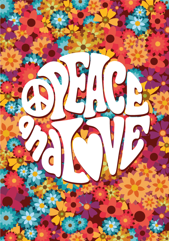 Vinyl rug flowers harmony and affection - TenStickers