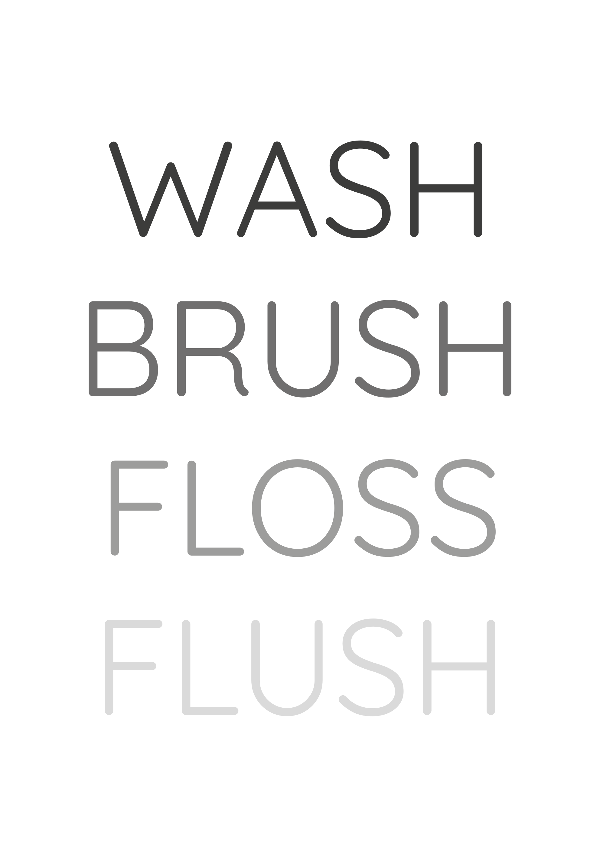 Custom vinyl rug wash brush floss flush - TenStickers