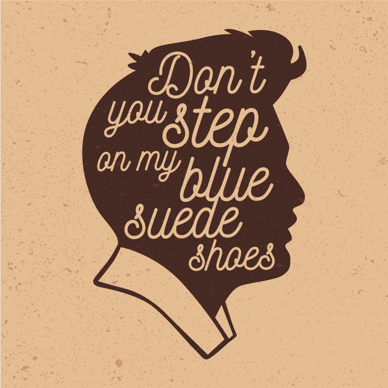 Custom vinyl rug blue suede shoes - TenStickers