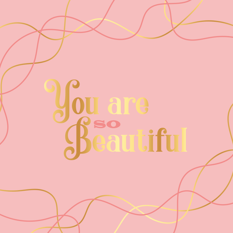 Custom vinyl rug you are beautiful pink watercolor - TenStickers