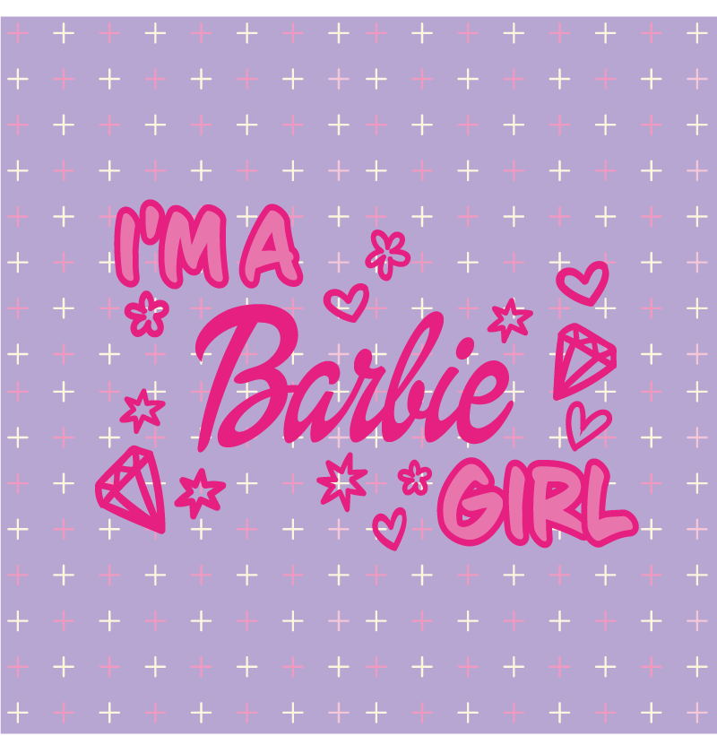 Custom vinyl rug i'm a barbie girl in a world - TenStickers
