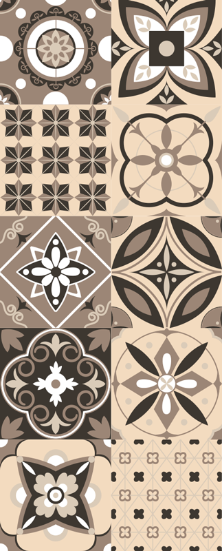 Texture vinyl rug in brown classic tiles - TenStickers