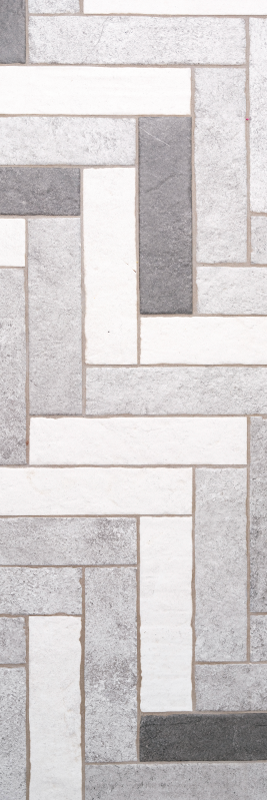 Texture vinyl rug in cold gray-brown herringbone - TenStickers