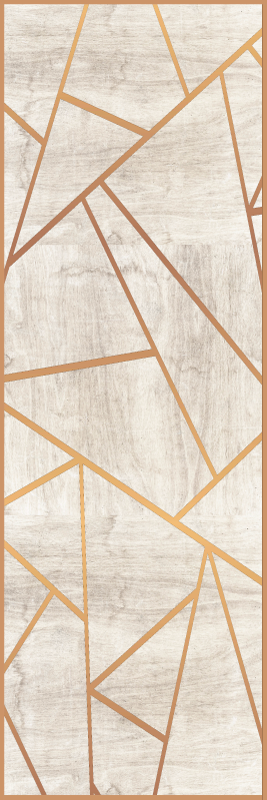 Texture vinyl rug with walnut wood geometric design - TenStickers