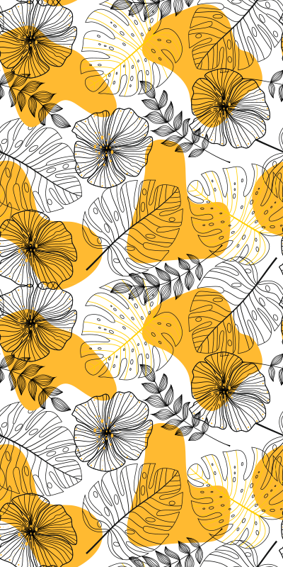 Texture vinyl rug with floral design - TenStickers