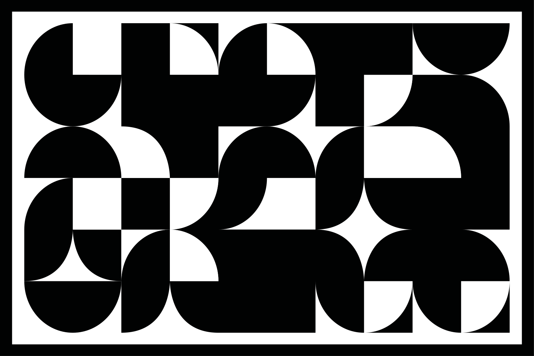Geometric vinyl rug black circle art pattern - TenStickers