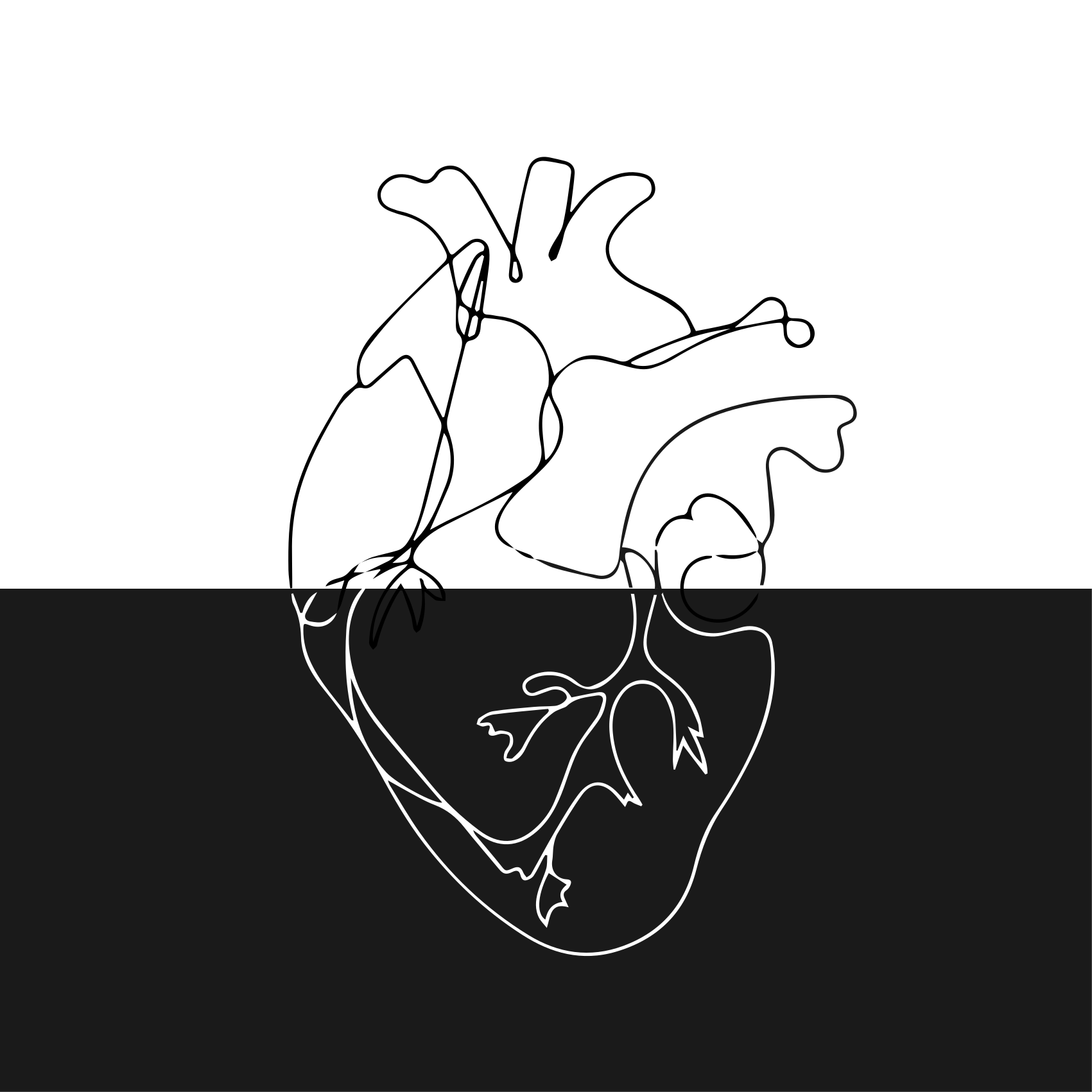 Geometric vinyl rug geometrical heart lineart - TenStickers
