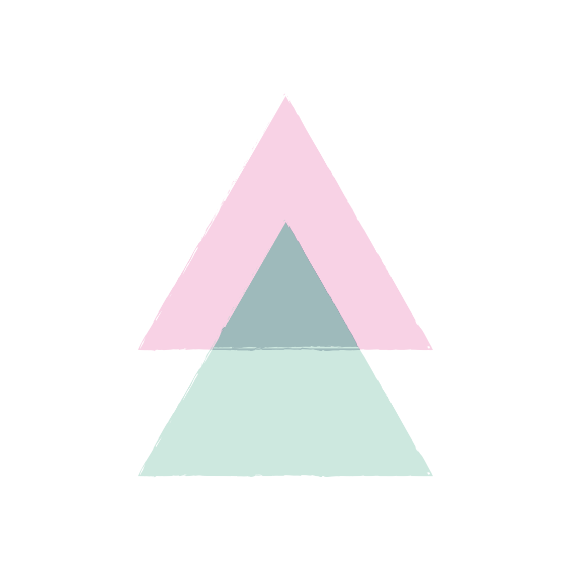 Geometric vinyl rug featuring blue and pink triangles - TenStickers
