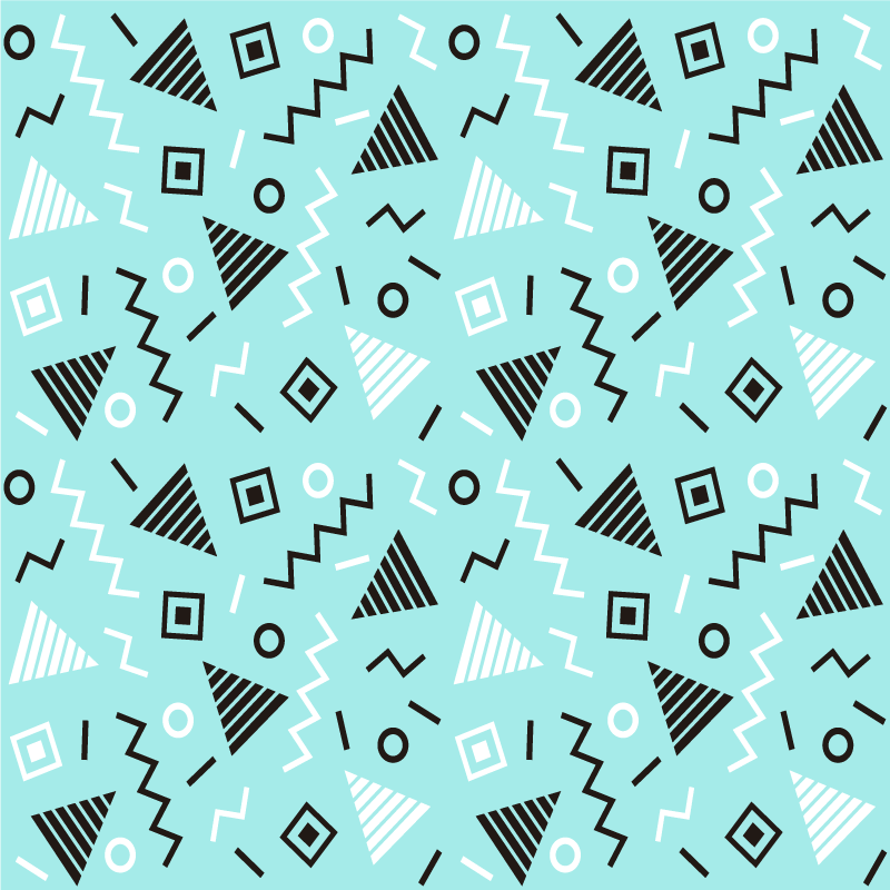 Geometric vinyl rug with 80s memphis style pattern - TenStickers