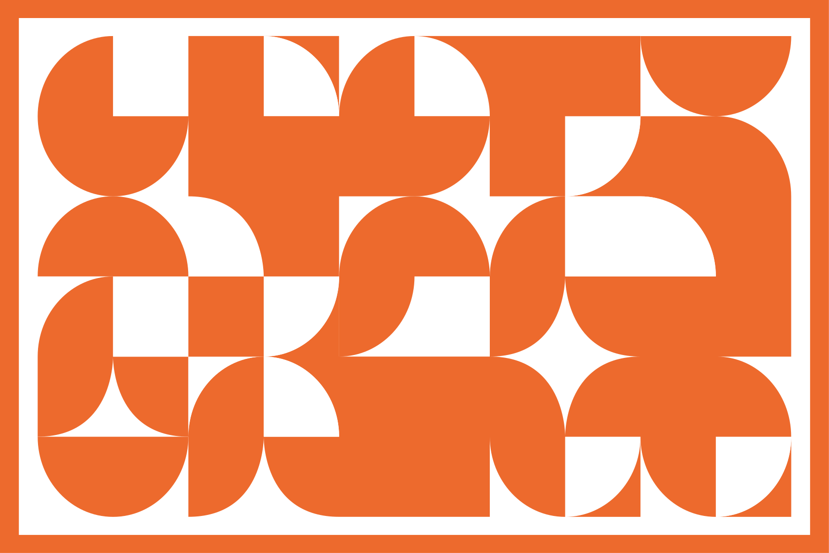 Geometric vinyl rug in orange circle pattern - TenStickers