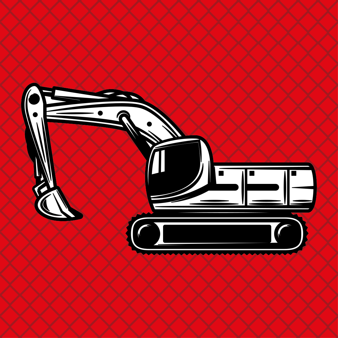 Kids vinyl rug monocolor big excavator design - TenStickers