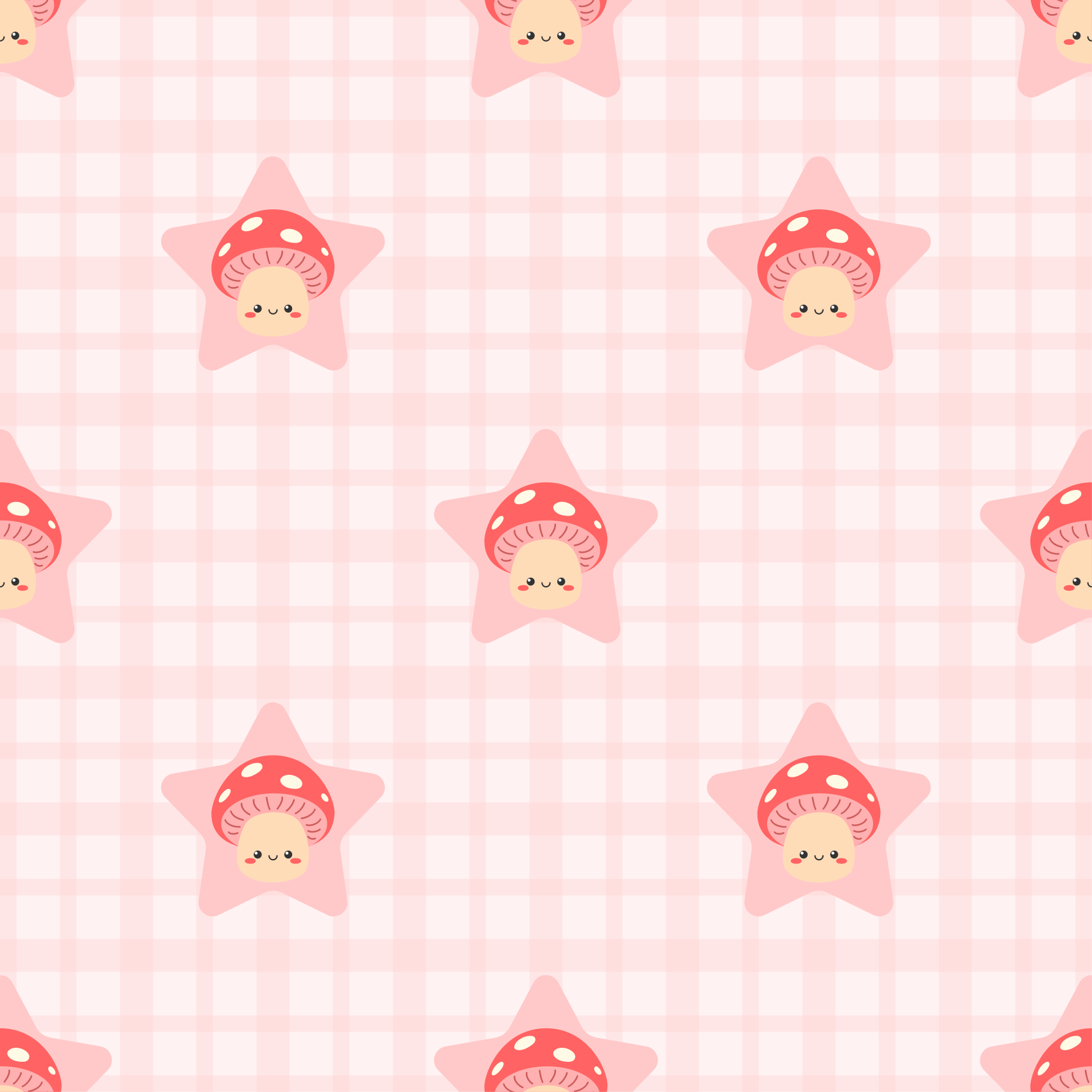 Kids vinyl rug with cute pink mushroom design - TenStickers
