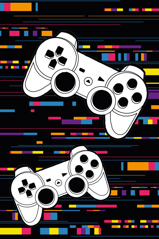 Vinyl rug gaming multicolor remote controller - TenStickers