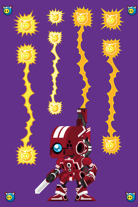 Vinyl rug gaming robot shooting up - TenStickers