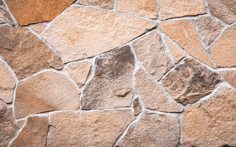 Entrance hall vinyl rug in light brown stone bricks - TenStickers