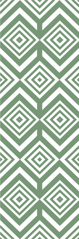 Green rhombuses living room vinyl rug - TenStickers