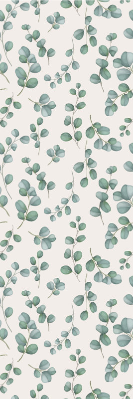Living room vinyl rug with watercolor leaves on beige - TenStickers