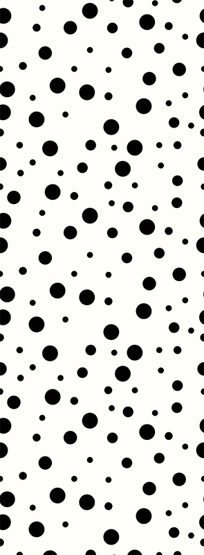 Living room vinyl rug with black polka dots on white - TenStickers