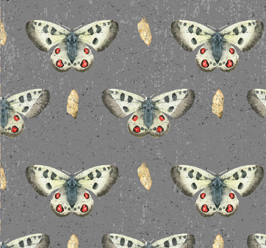 Grey vinyl rug butterfly pattern simplicity - TenStickers