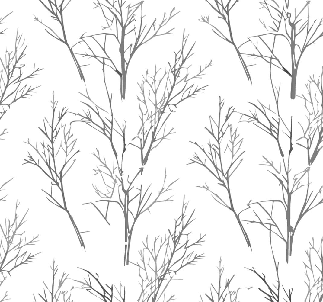 Grey vinyl rug with slender branches design - TenStickers