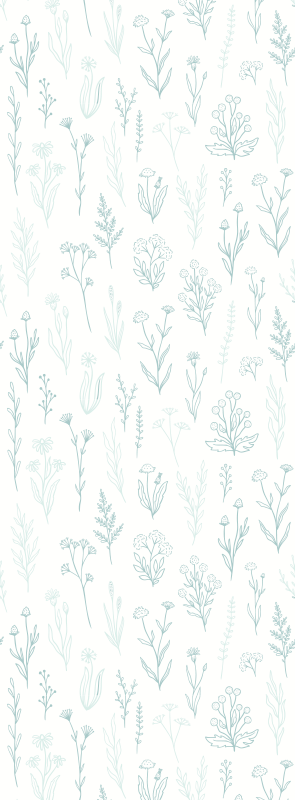 Hallway vinyl rug with flower on white background - TenStickers