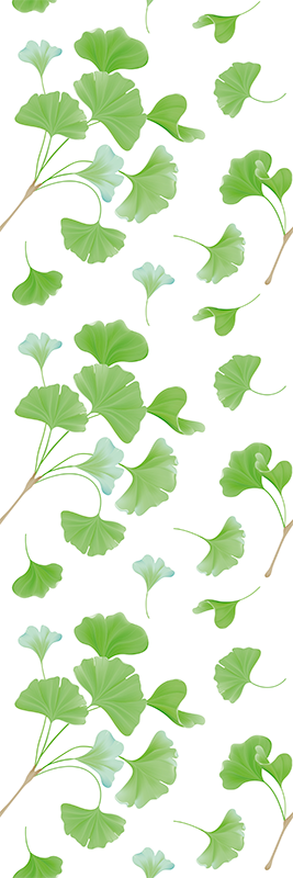Hallway vinyl rug ginkgo leaves oil painting - TenStickers