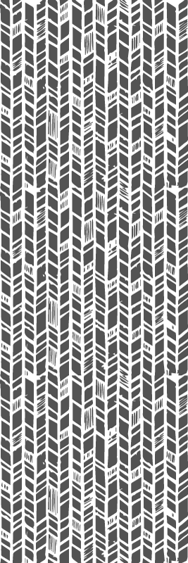 Hallway vinyl rug with black and white tribal design - TenStickers